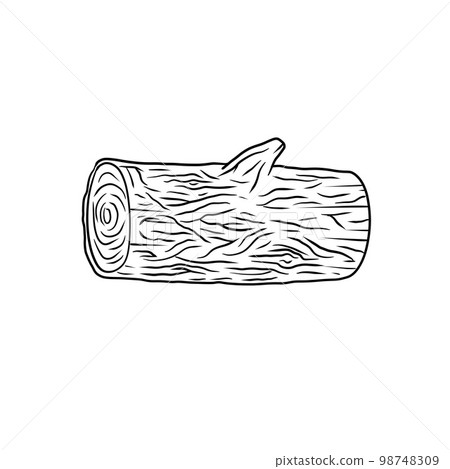 Black and white sketch log. building material Black and white sketch log. building material 98748309