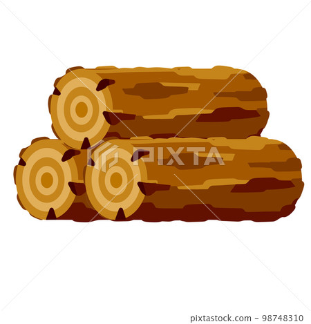 Stack of Brown log. Building wood material Stack of Brown log. Building wood material 98748310