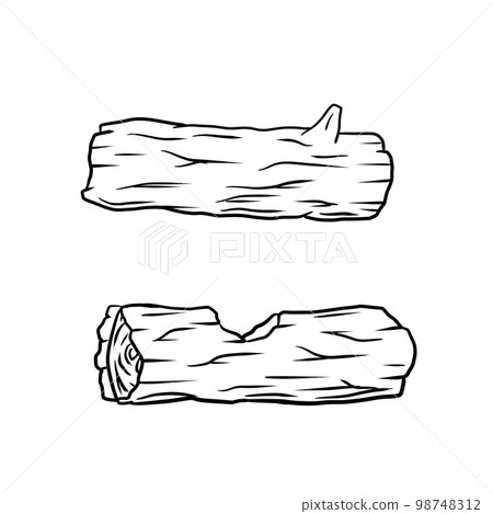 Black and white sketch log. Black and white sketch log. 98748312