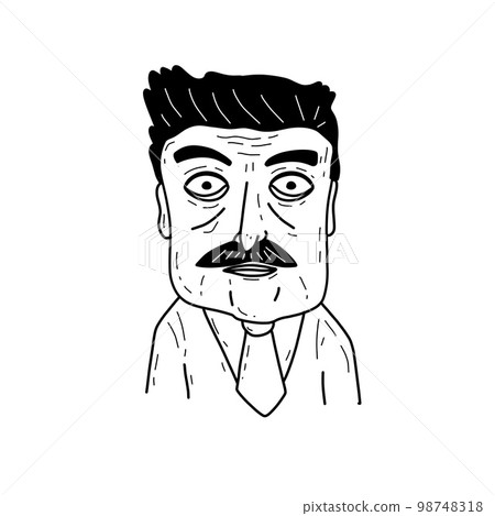 Adult man in hand-drawn style. Outline male character Adult man in hand-drawn style. Outline male character 98748318