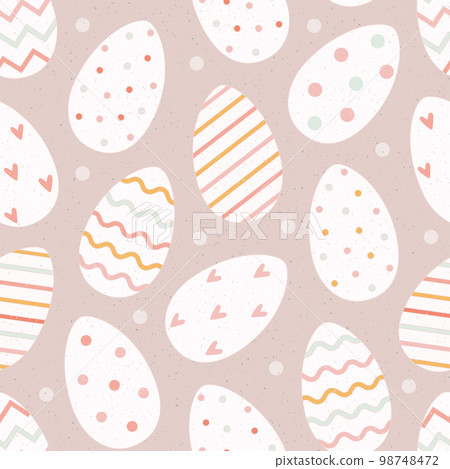 Easter vector seamless pattern with eggs. Can use for wrapping paper, fabric, background. Easter vector seamless pattern with eggs. Can use for wrapping paper, fabric, background. 98748472