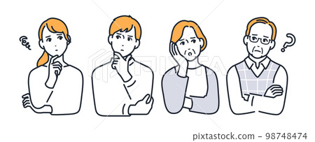 Simple vector illustration material of a worried family 98748474