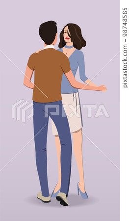 The guy and the girl are dancing a slow dance. Vector. The guy and the girl are dancing a slow dance. Vector. 98748585