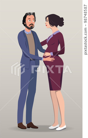 The family is waiting for the birth of a child. Vector. The family is waiting for the birth of a child. Vector. 98748587