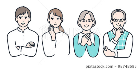 Simple vector illustration set material of a smiling family 98748683