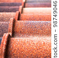 Old rusty wavy metal roofing slate 98749046