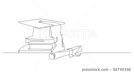 stacked of books school elements in graduation congratulation 98749396