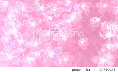 Spring image of white cherry blossom silhouette Background wallpaper in pale colors (3DCG image) 98749984