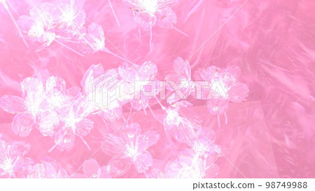 白色櫻花剪影的春天形象 淺色背景壁紙（3DCG 圖像） 98749988
