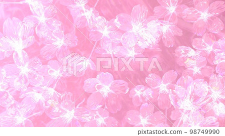Spring image of white cherry blossom silhouette Background wallpaper in pale colors (3DCG image) 98749990