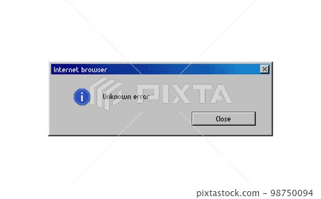 Unknown Error message window, computer system failure popup message, vector pc warning screen. Internet browser or website runtime unknown error window message with close button Unknown Error message window, computer system failure popup message, vector pc warning screen. Internet browser or website runtime unknown error window message with close button 98750094