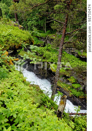 Travel destination Norway - Waterfall - Jostedalsbreen National Park 98750474