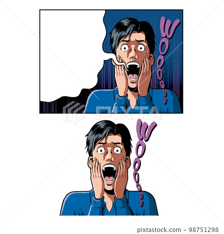 A man who screams American comic touch A man who screams American comic touch 98751298