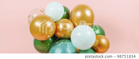 bunch of balloons of different colors, web banner 98751834