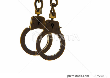 image of handcuffs white background image of handcuffs white background 98753090