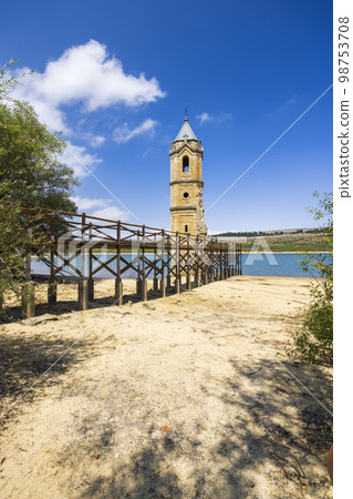 swamped church of San Roque near Villanueva de las Rozas, Cantabria, Spain swamped church of San Roque near Villanueva de las Rozas, Cantabria, Spain 98753708