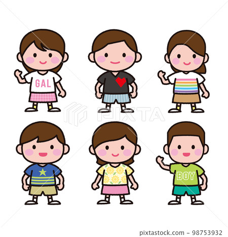 各種穿著便衣的幼兒園小朋友 各種穿著便衣的幼兒園小朋友 98753932