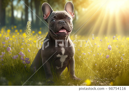 French Bulldog. Portrait of a French Bulldog dog. Dog portrait 98754116