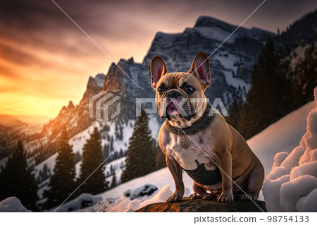 French Bulldog. Portrait of a French Bulldog dog. Dog portrait French Bulldog. Portrait of a French Bulldog dog. Dog portrait 98754133