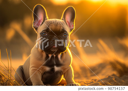 French Bulldog puppy. Portrait of a French Bulldog dog. Dog portrait 98754137