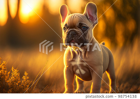 French Bulldog puppy. Portrait of a French Bulldog dog. Dog portrait French Bulldog puppy. Portrait of a French Bulldog dog. Dog portrait 98754138