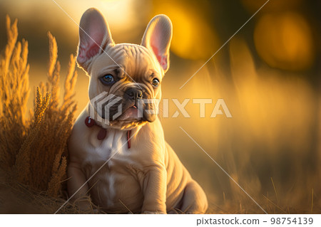 French Bulldog puppy. Portrait of a French Bulldog dog. Dog portrait 98754139