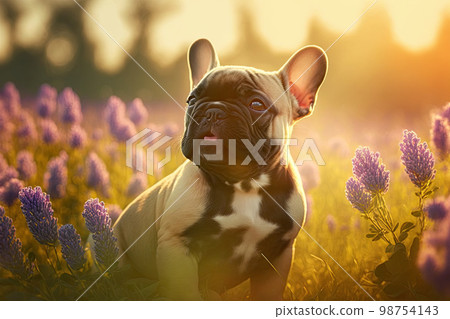 French Bulldog puppy. Portrait of a French Bulldog dog. Dog portrait French Bulldog puppy. Portrait of a French Bulldog dog. Dog portrait 98754143