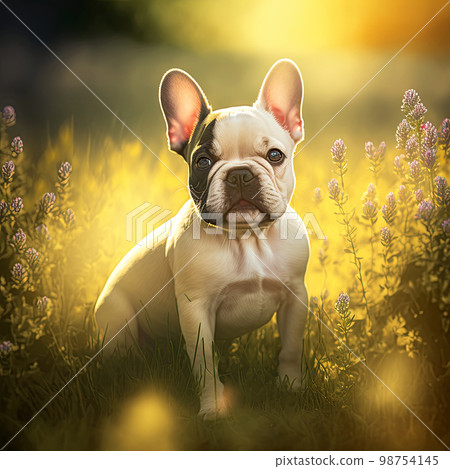 French Bulldog puppy. Portrait of a French Bulldog dog. Dog portrait French Bulldog puppy. Portrait of a French Bulldog dog. Dog portrait 98754145