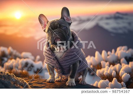 French Bulldog puppy. Portrait of a French Bulldog dog. Dog portrait French Bulldog puppy. Portrait of a French Bulldog dog. Dog portrait 98754167