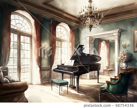 Room with grand piano 98754336