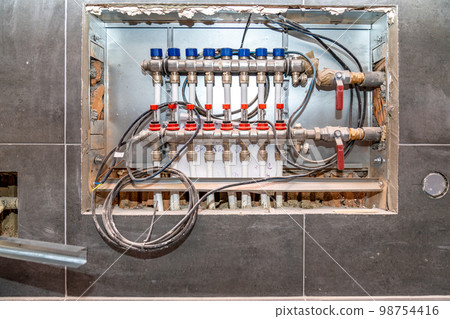 floor heating distribution box on the construction of the house floor heating distribution box on the construction of the house 98754416