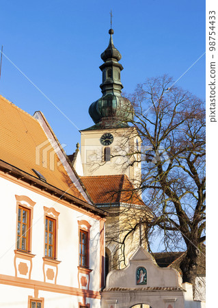 church of Saint Sigismond and palace in Popice, Znojmo region, Czech Republic church of Saint Sigismond and palace in Popice, Znojmo region, Czech Republic 98754433