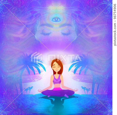 Woman with third eye, psychic supernatural senses 98754906