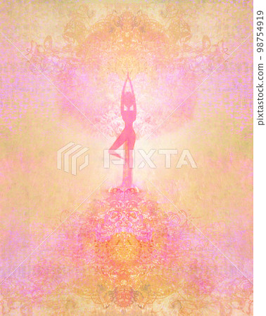Tree of Life Women Yoga grunge Poster 98754919