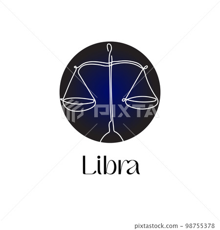 Astrological zodiac sign Libra in line art style Astrological zodiac sign Libra in line art style 98755378