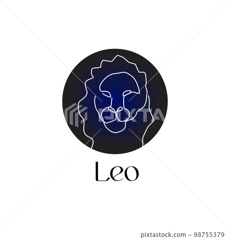Astrological zodiac sign Leo in line art style on Astrological zodiac sign Leo in line art style on 98755379