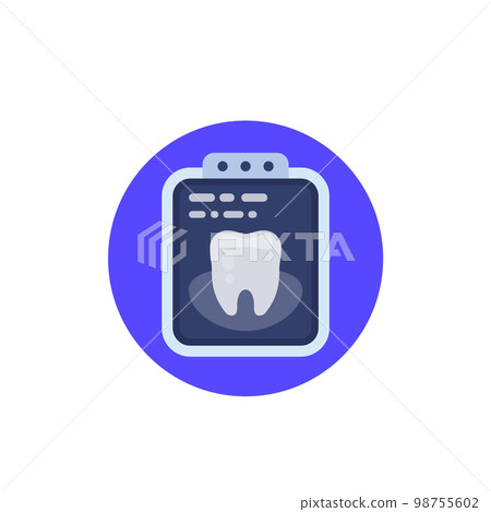 dental x-ray image icon, flat vector dental x-ray image icon, flat vector 98755602