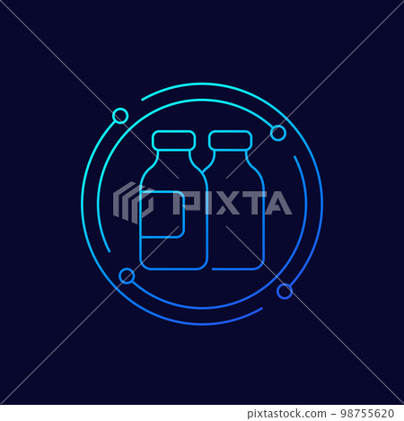 plastic bottles icon, linear vector plastic bottles icon, linear vector 98755620