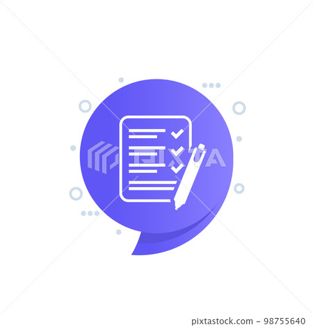 Survey or test vector icon 98755640