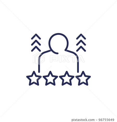 experience or qualification line icon on white experience or qualification line icon on white 98755649