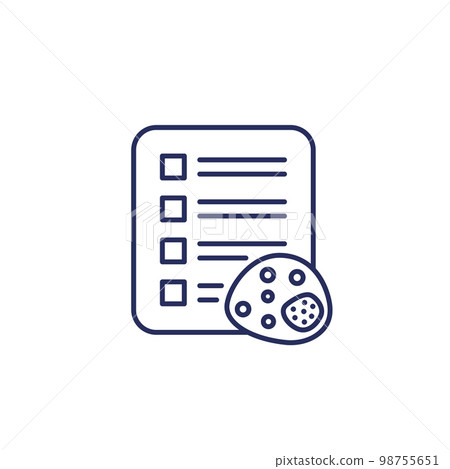 bacteria and checklist icon, line vector bacteria and checklist icon, line vector 98755651
