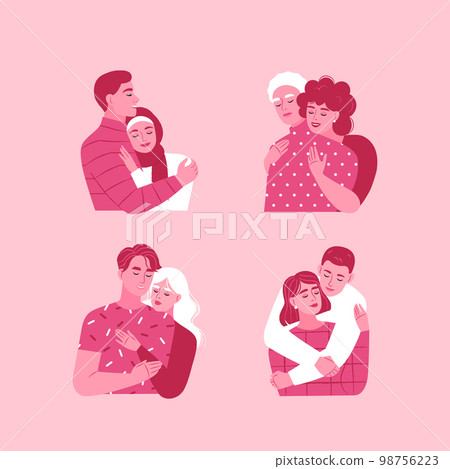Happy love couples set. 98756223