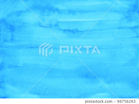Watercolor light blue background texture. Watercolour sky blue stains on paper. 98756263