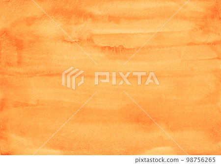 Watercolor orange background texture. Watercolour carrot color backdrop. Stains on paper. 98756265