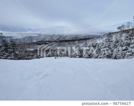 The ski slope after passing through the forest path of Grandeco Snow Resort in Fukushima Prefecture in January 2023 The ski slope after passing through the forest path of Grandeco Snow Resort in Fukushima Prefecture in January 2023 98756627