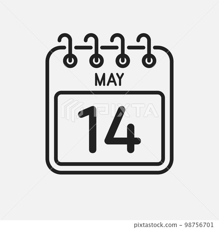 Icon page calendar day - 14 May Icon page calendar day - 14 May 98756701