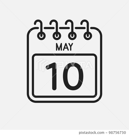Icon page calendar day - 10 May 98756730