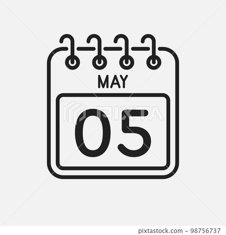 Icon page calendar day - 5 May 98756737