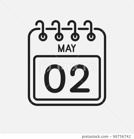 Icon page calendar day - 2 May Icon page calendar day - 2 May 98756742
