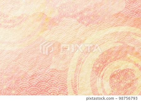 Spring, pink, Japanese paper, Japanese pattern, cloud, ripple, background 98756793